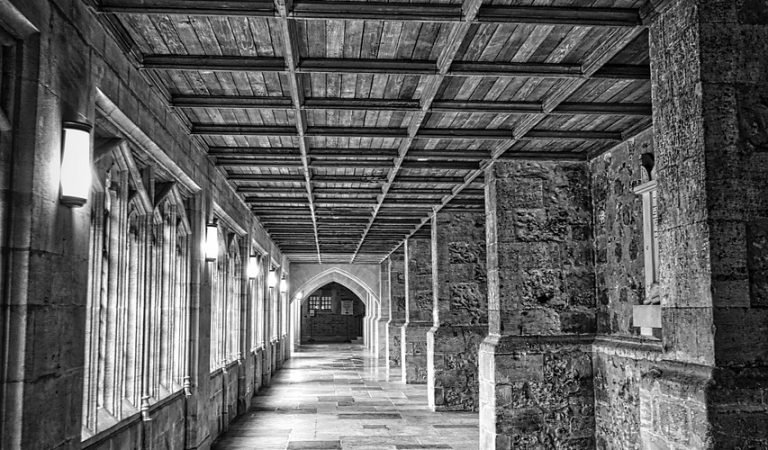 perspective, corridor, ceiling, interior, architecture, hallway, indoor, building, gray interior
